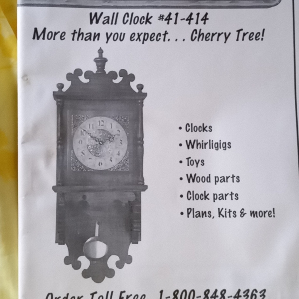 Wall clock, unused pattern. By cherry tree,